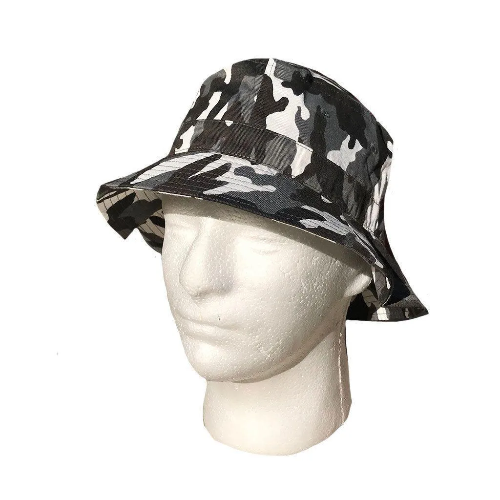 Washed Cotton Sun Bucket Boonie Hats Caps Fitted Sizes Solid /Camo Fishermans Beach