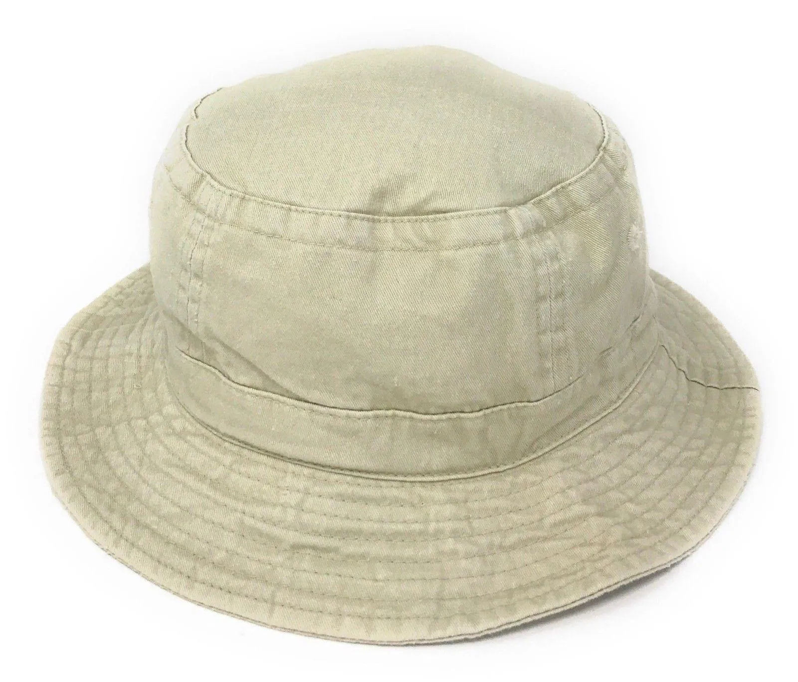 Washed Cotton Sun Bucket Boonie Hats Caps Fitted Sizes Solid /Camo Fishermans Beach