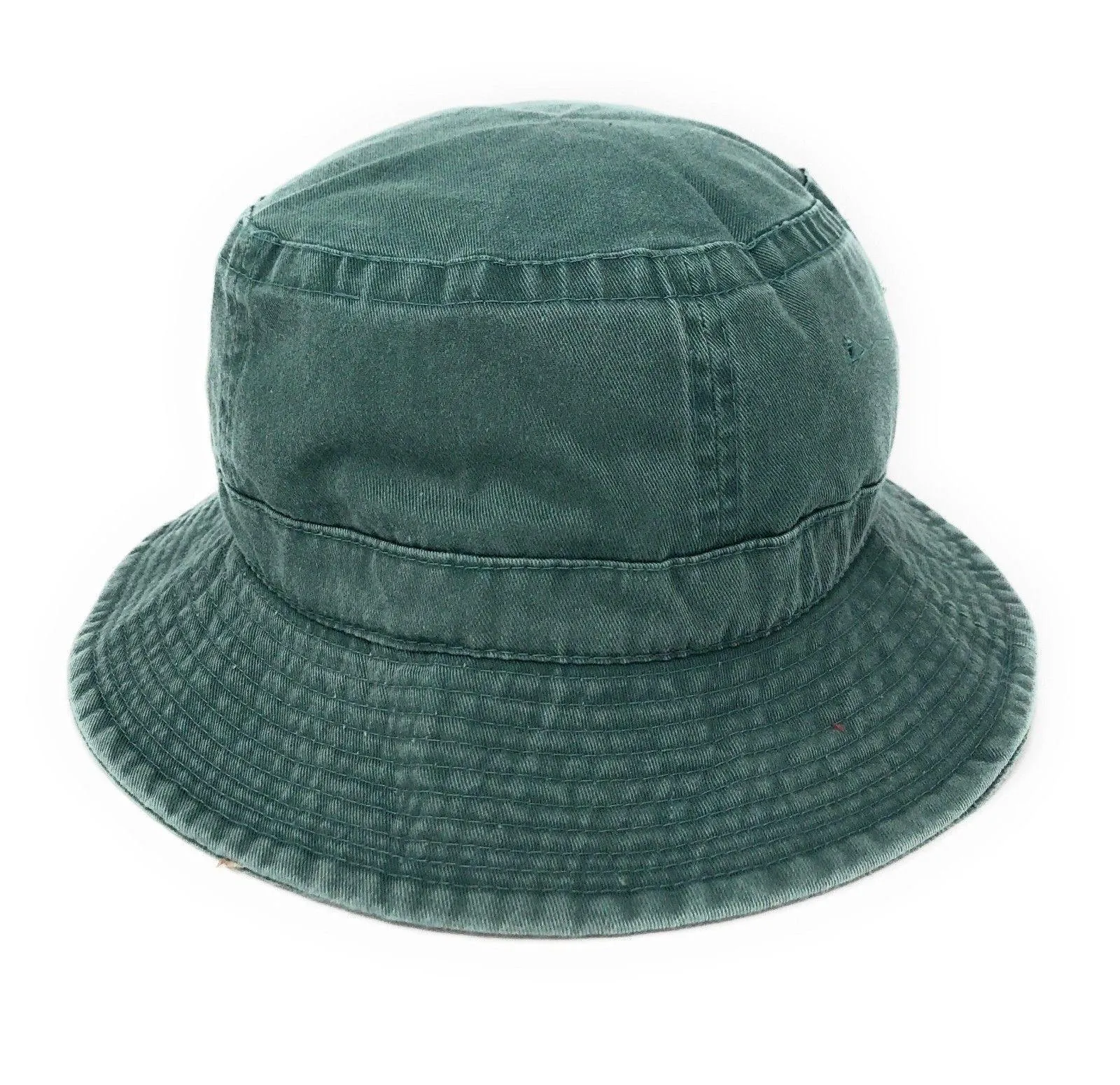 Washed Cotton Sun Bucket Boonie Hats Caps Fitted Sizes Solid /Camo Fishermans Beach