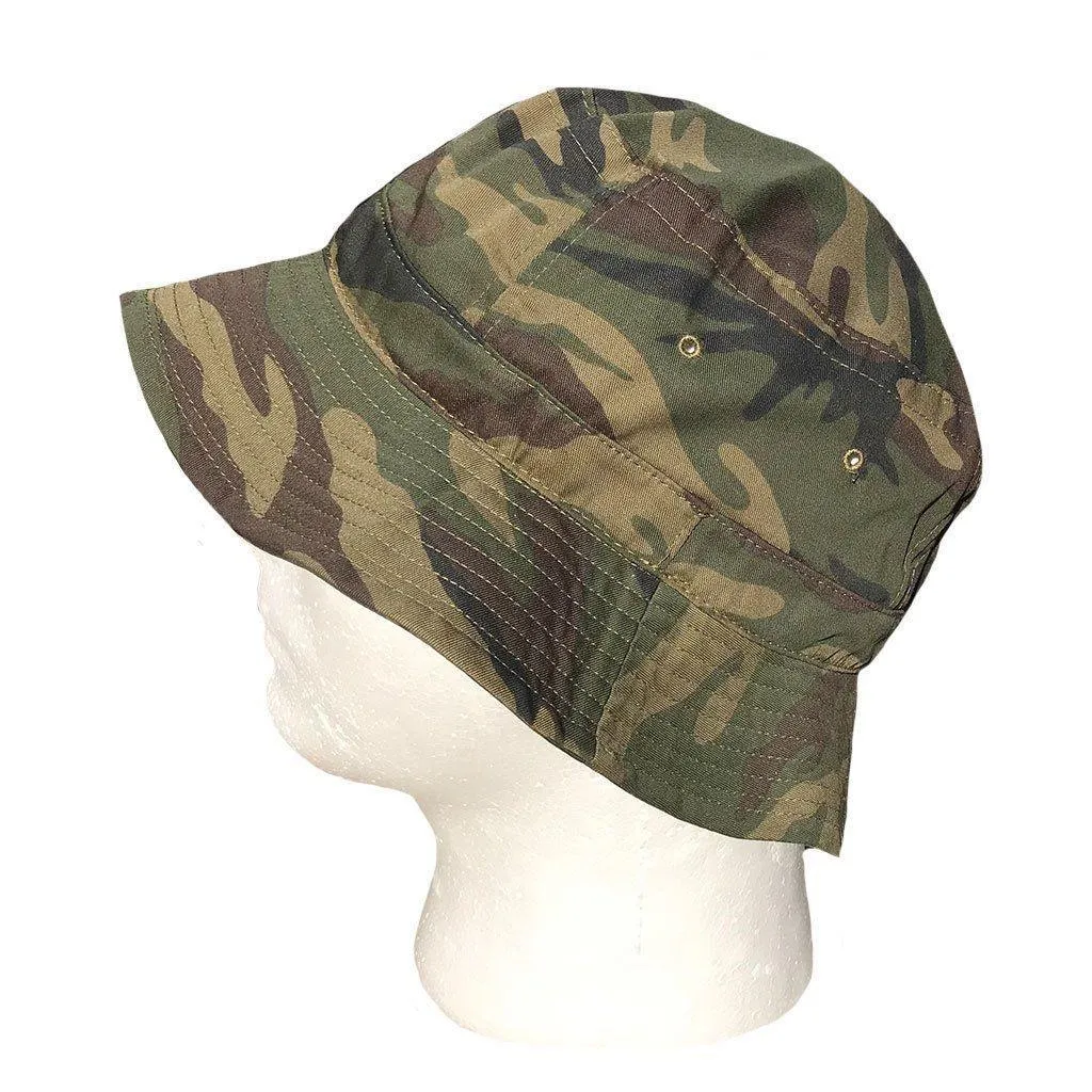 Washed Cotton Sun Bucket Boonie Hats Caps Fitted Sizes Solid /Camo Fishermans Beach