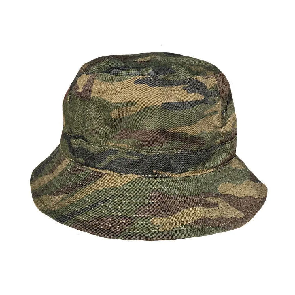 Washed Cotton Sun Bucket Boonie Hats Caps Fitted Sizes Solid /Camo Fishermans Beach