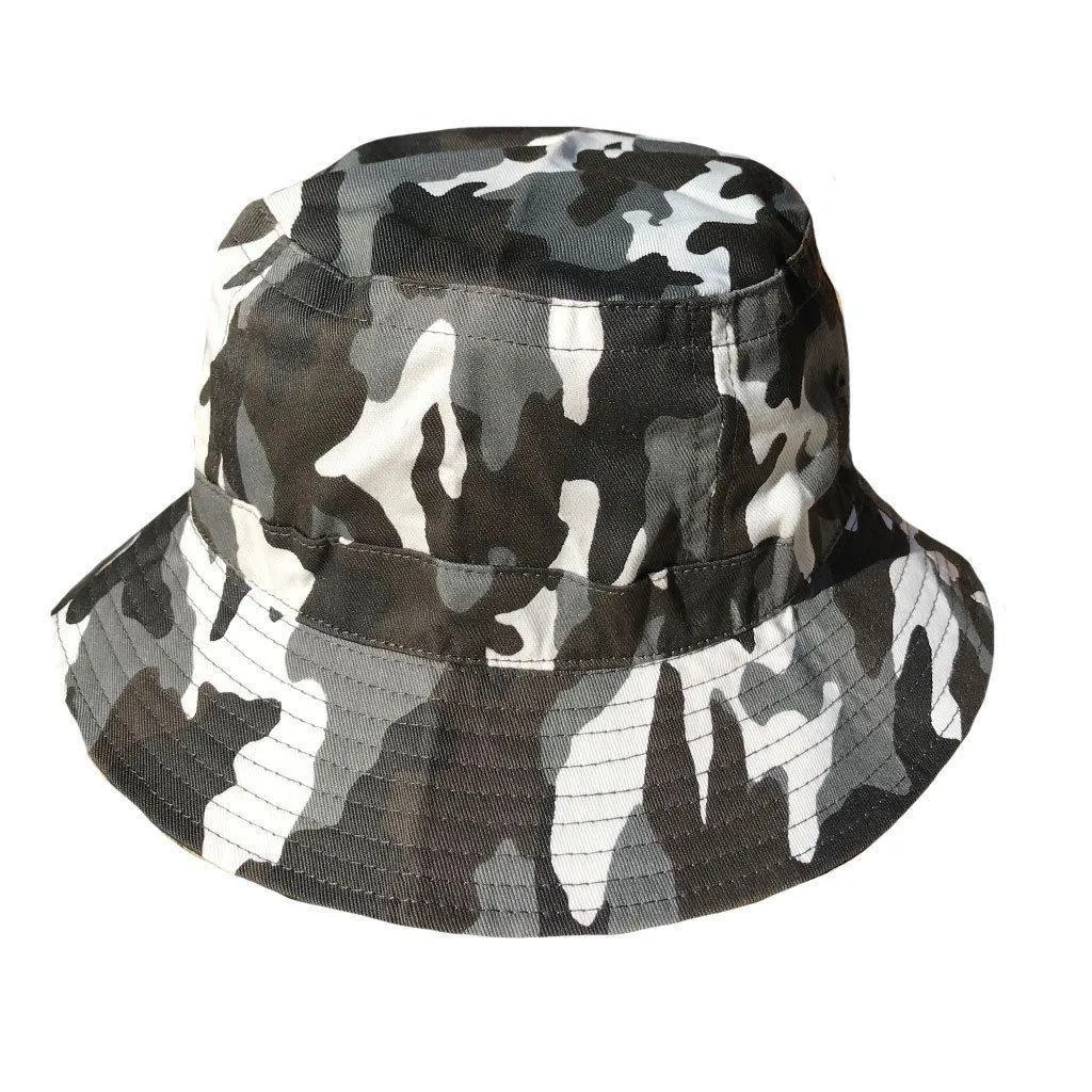 Washed Cotton Sun Bucket Boonie Hats Caps Fitted Sizes Solid /Camo Fishermans Beach