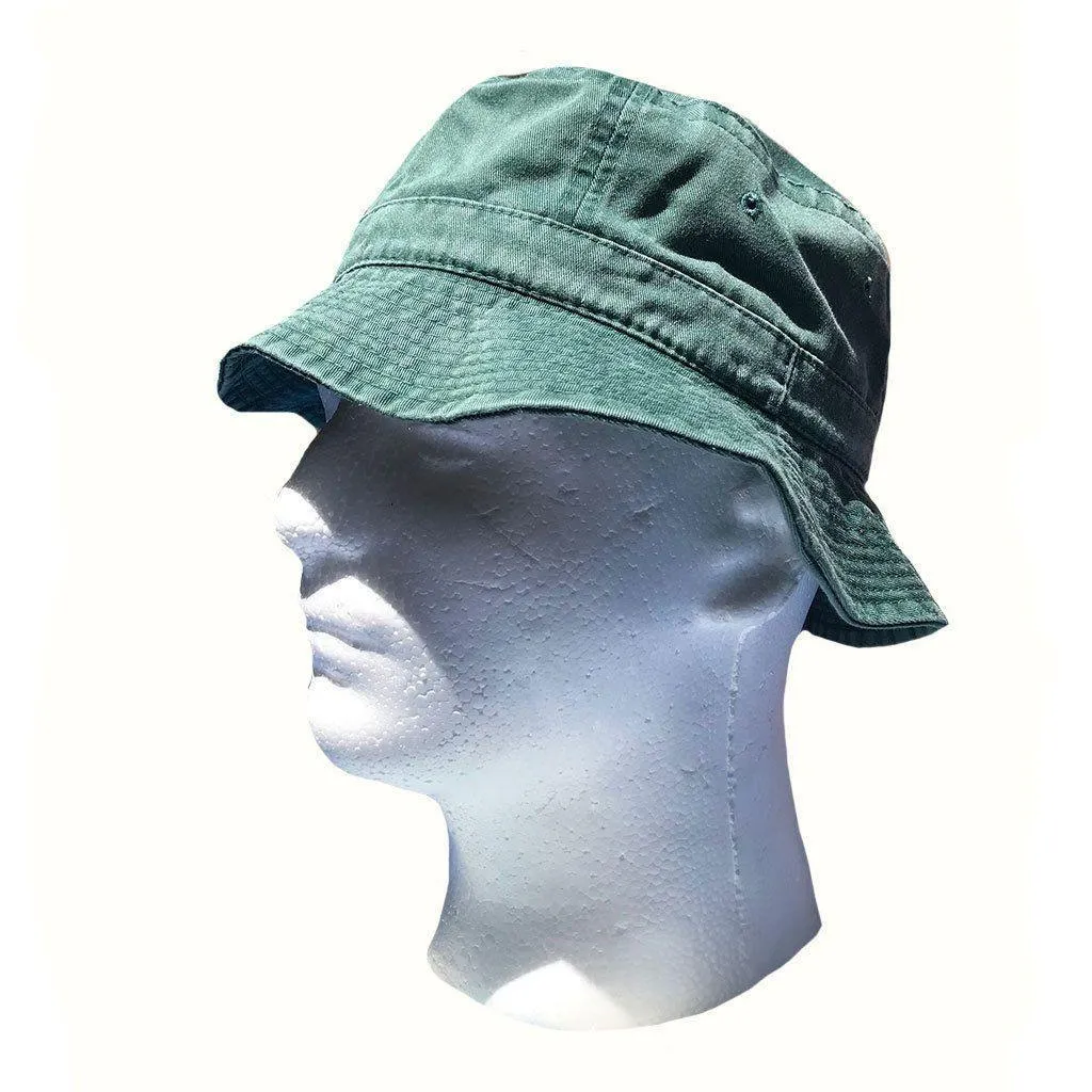 Washed Cotton Sun Bucket Boonie Hats Caps Fitted Sizes Solid /Camo Fishermans Beach