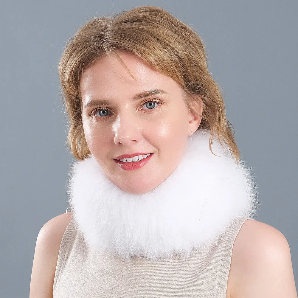 Women's Autumn and Winter Warm Fox Fur Neck Cover Ear Guards Fox Hair Band Multicolor