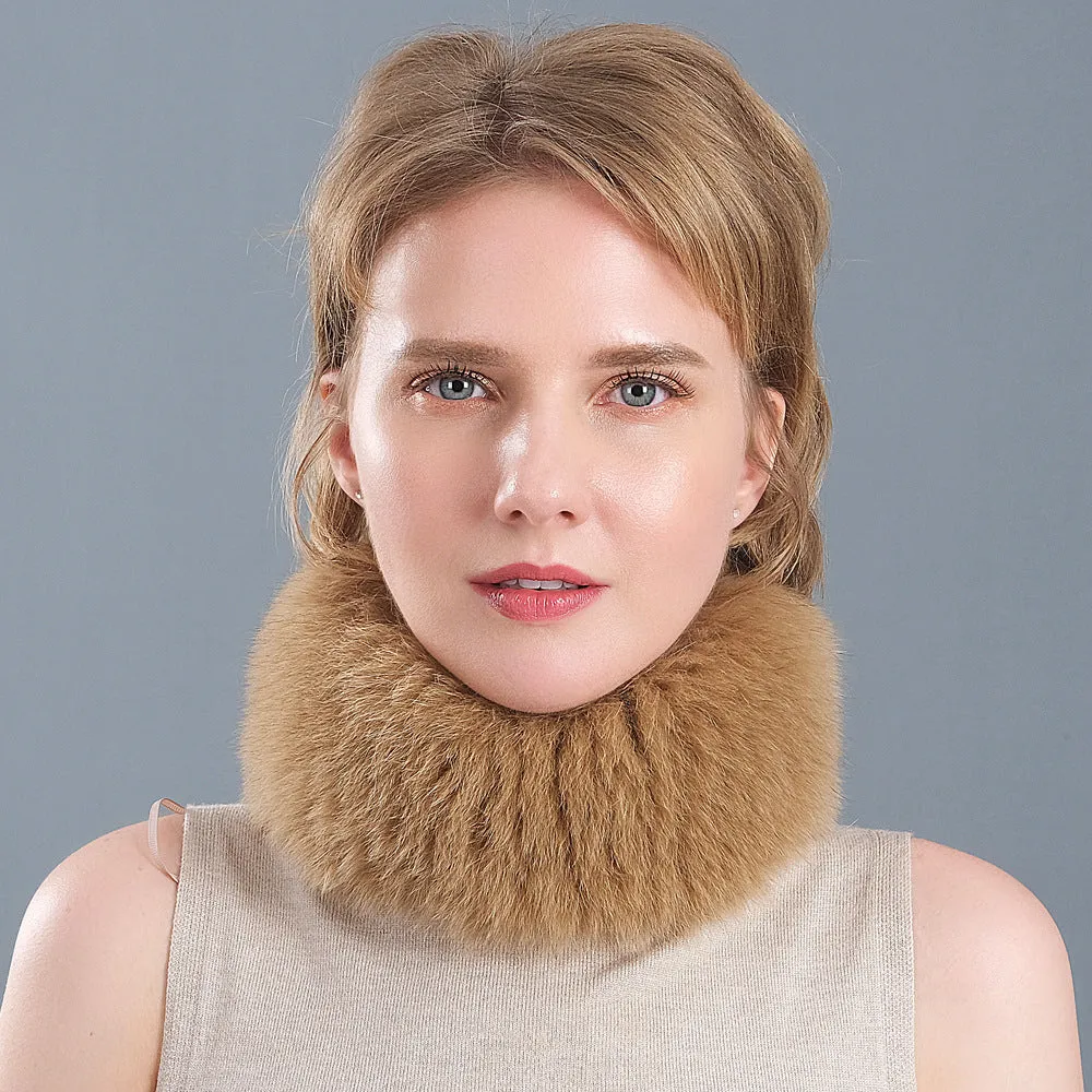 Women's Autumn and Winter Warm Fox Fur Neck Cover Ear Guards Fox Hair Band Multicolor