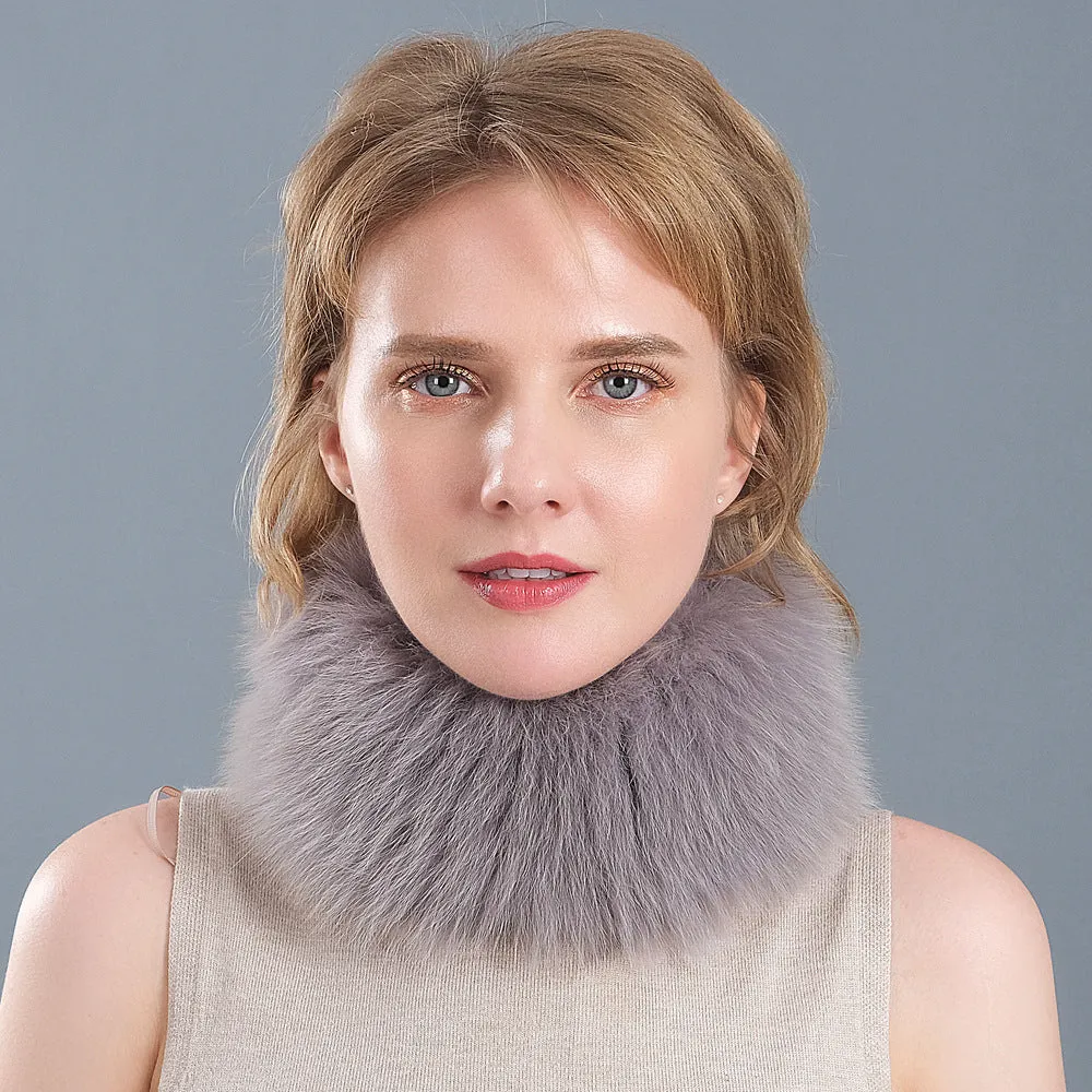 Women's Autumn and Winter Warm Fox Fur Neck Cover Ear Guards Fox Hair Band Multicolor