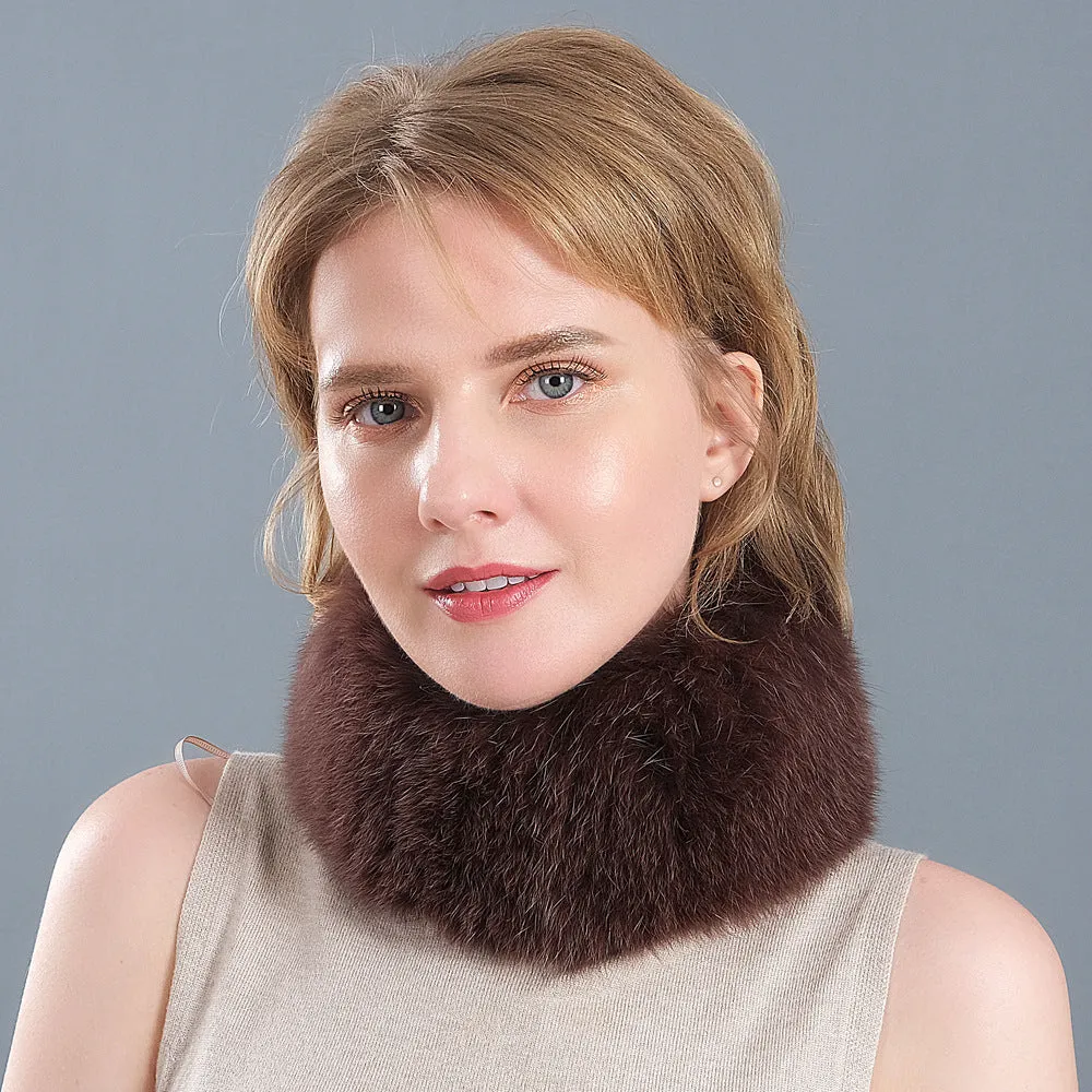 Women's Autumn and Winter Warm Fox Fur Neck Cover Ear Guards Fox Hair Band Multicolor