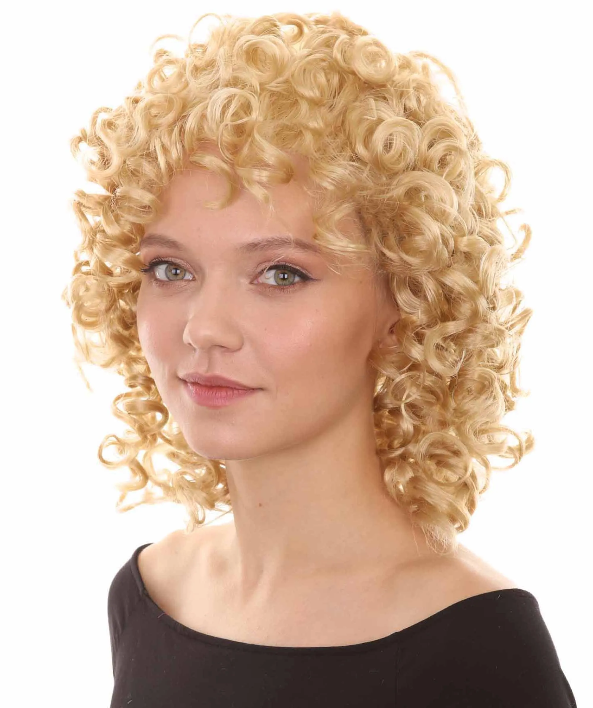 Women's Medium Curly Olympian Lady Wig Collection | Cosplay Halloween Wigs | Premium Breathable Capless Cap