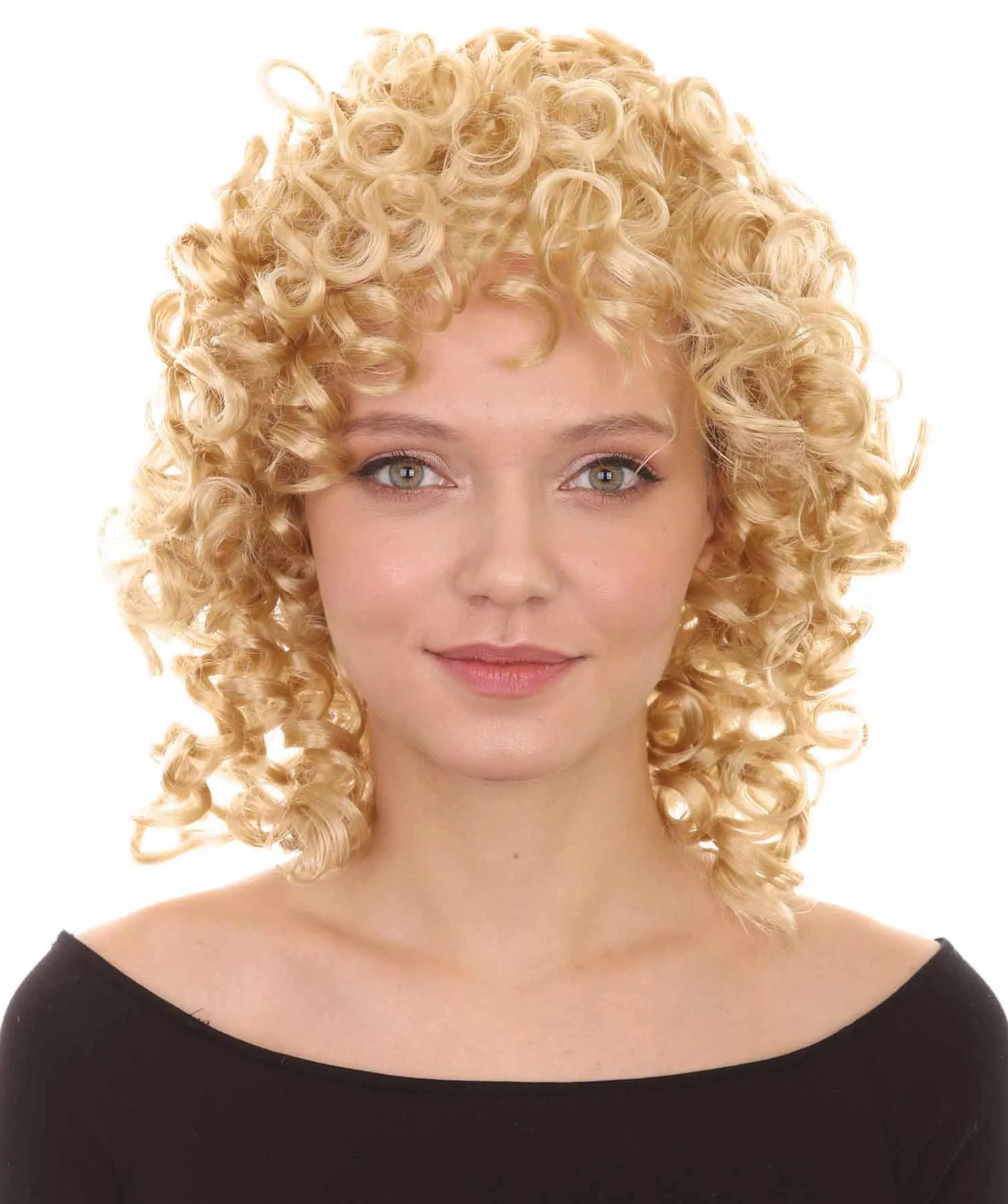 Women's Medium Curly Olympian Lady Wig Collection | Cosplay Halloween Wigs | Premium Breathable Capless Cap