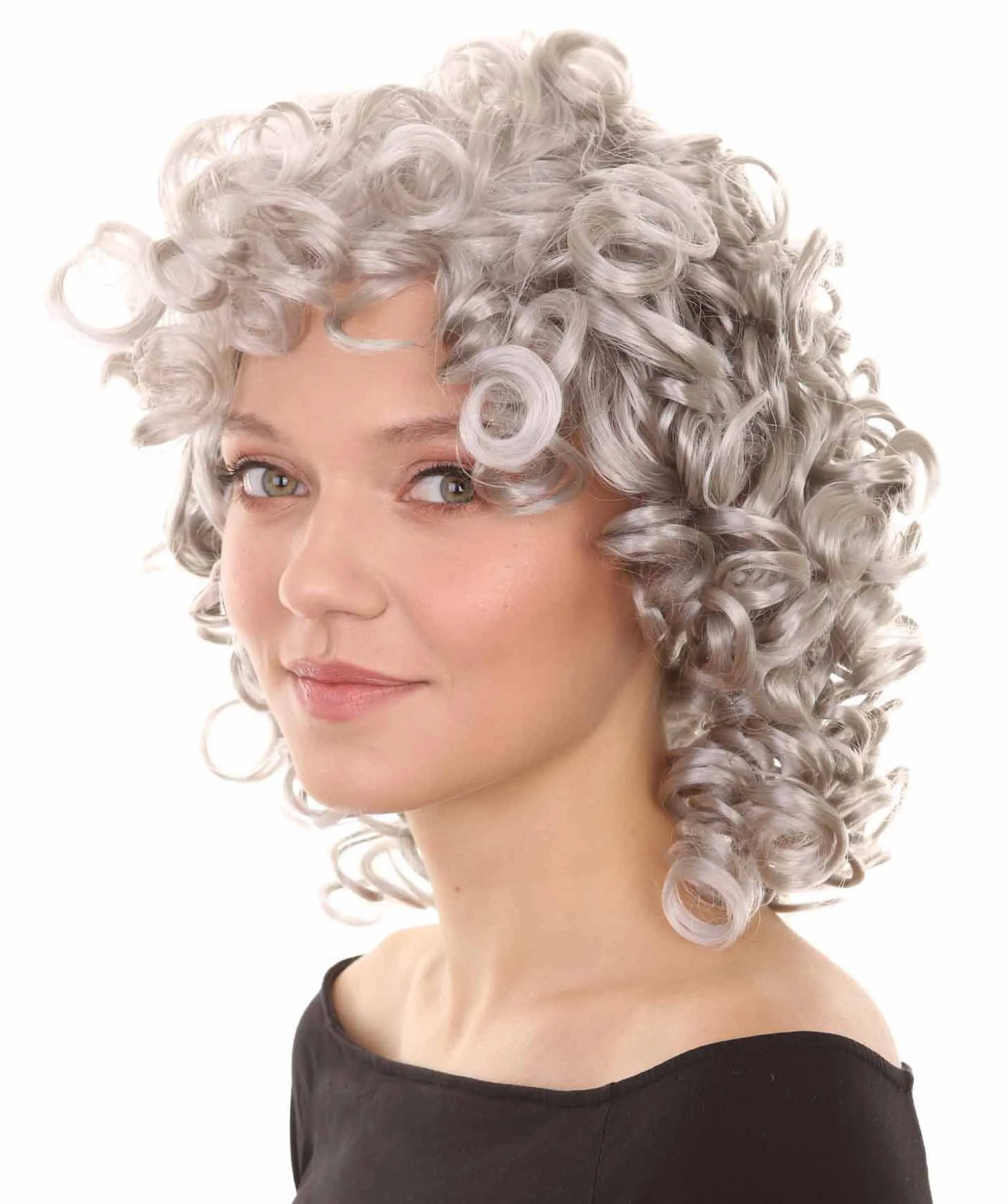 Women's Medium Curly Olympian Lady Wig Collection | Cosplay Halloween Wigs | Premium Breathable Capless Cap