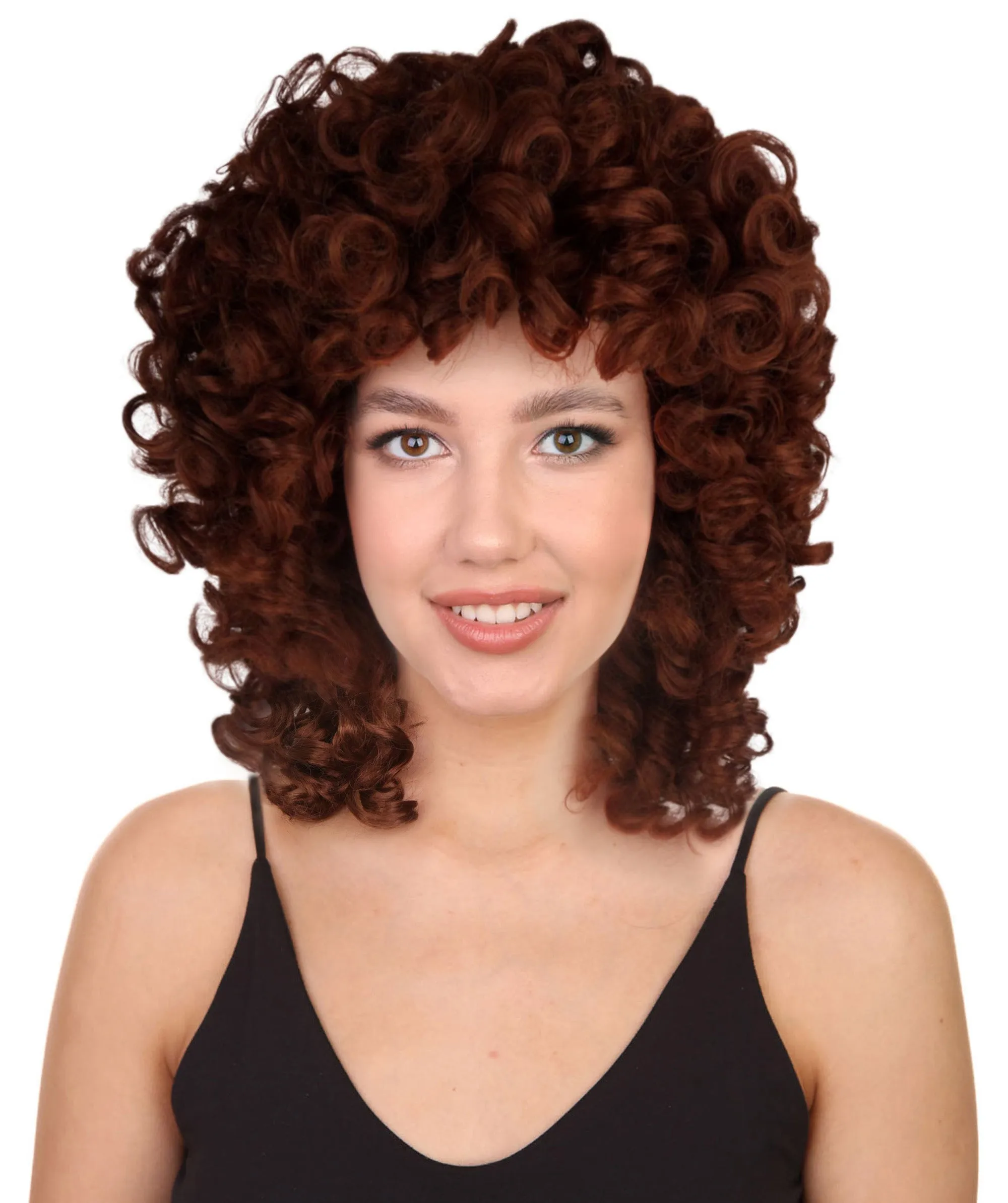 Women's Medium Curly Olympian Lady Wig Collection | Cosplay Halloween Wigs | Premium Breathable Capless Cap