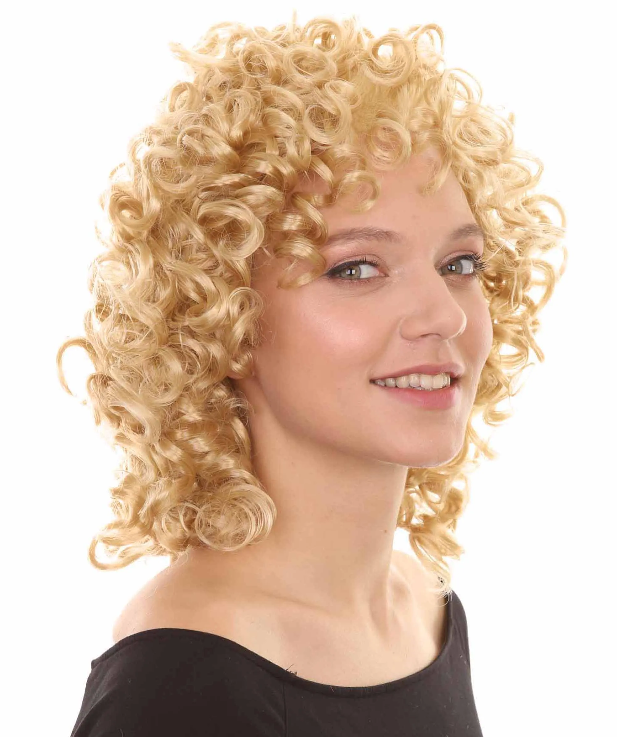 Women's Medium Curly Olympian Lady Wig Collection | Cosplay Halloween Wigs | Premium Breathable Capless Cap