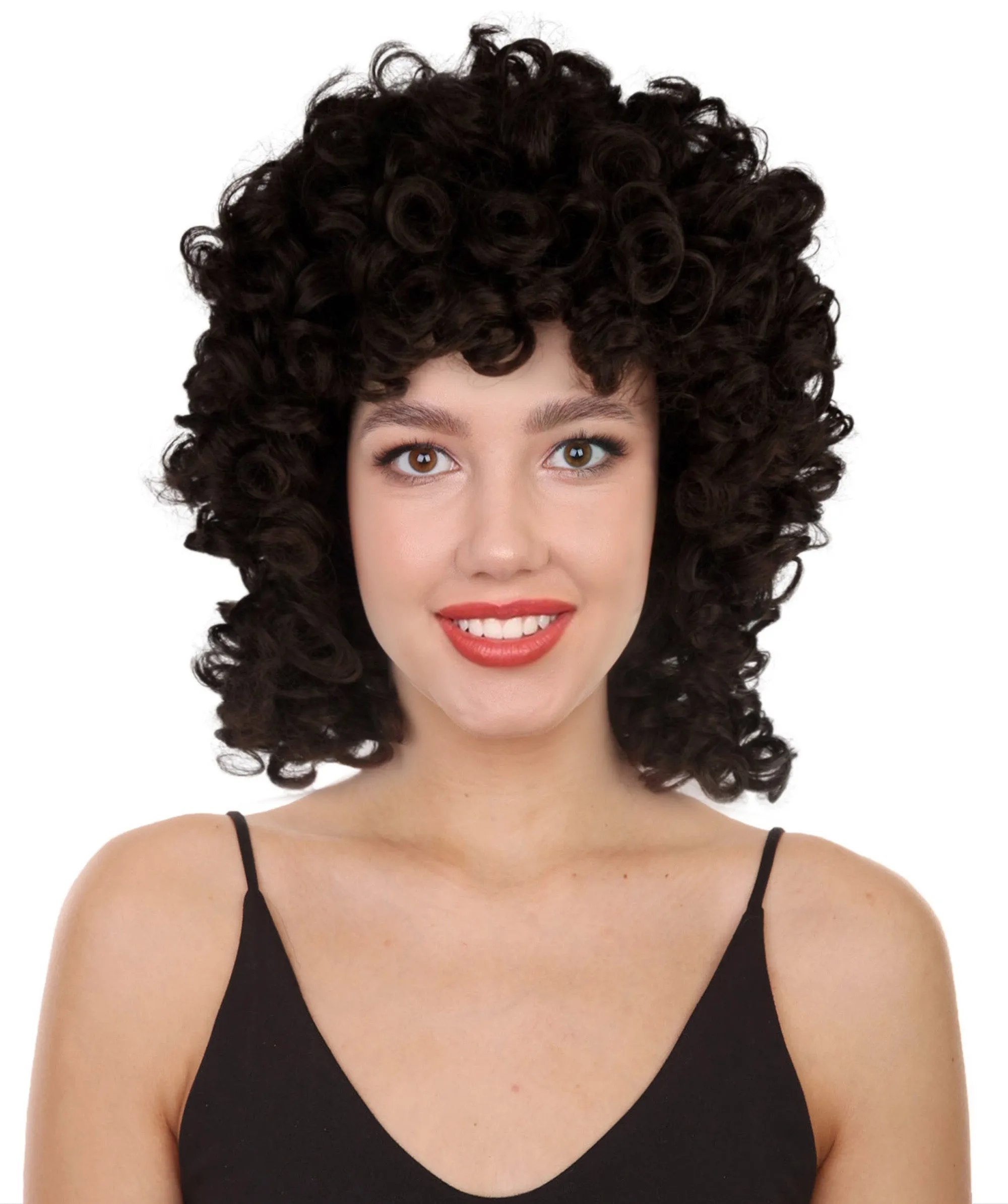 Women's Medium Curly Olympian Lady Wig Collection | Cosplay Halloween Wigs | Premium Breathable Capless Cap