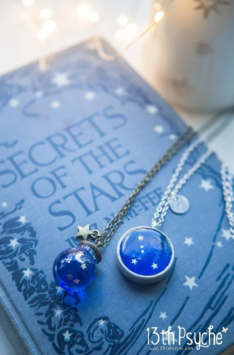 Zodiac jewelry, Gemini constellation necklace.